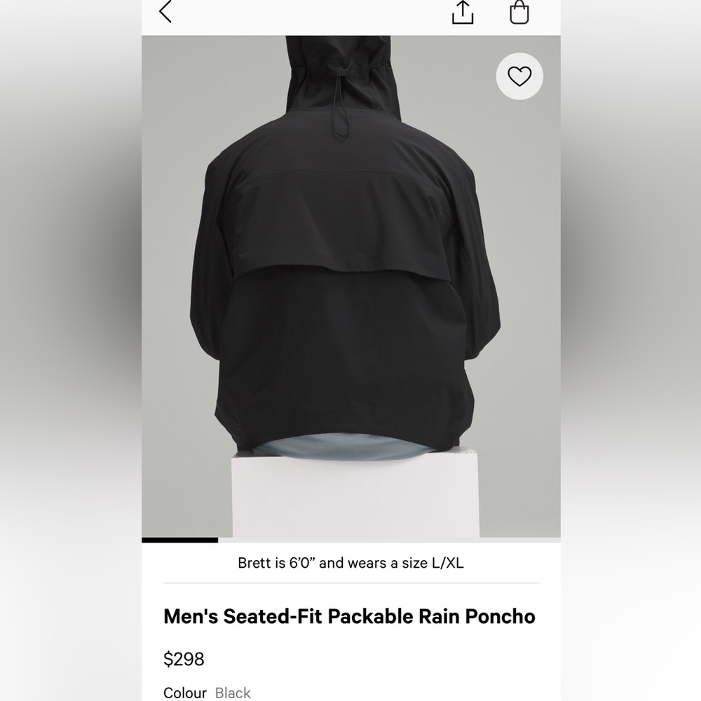 Lululemon packable rain poncho